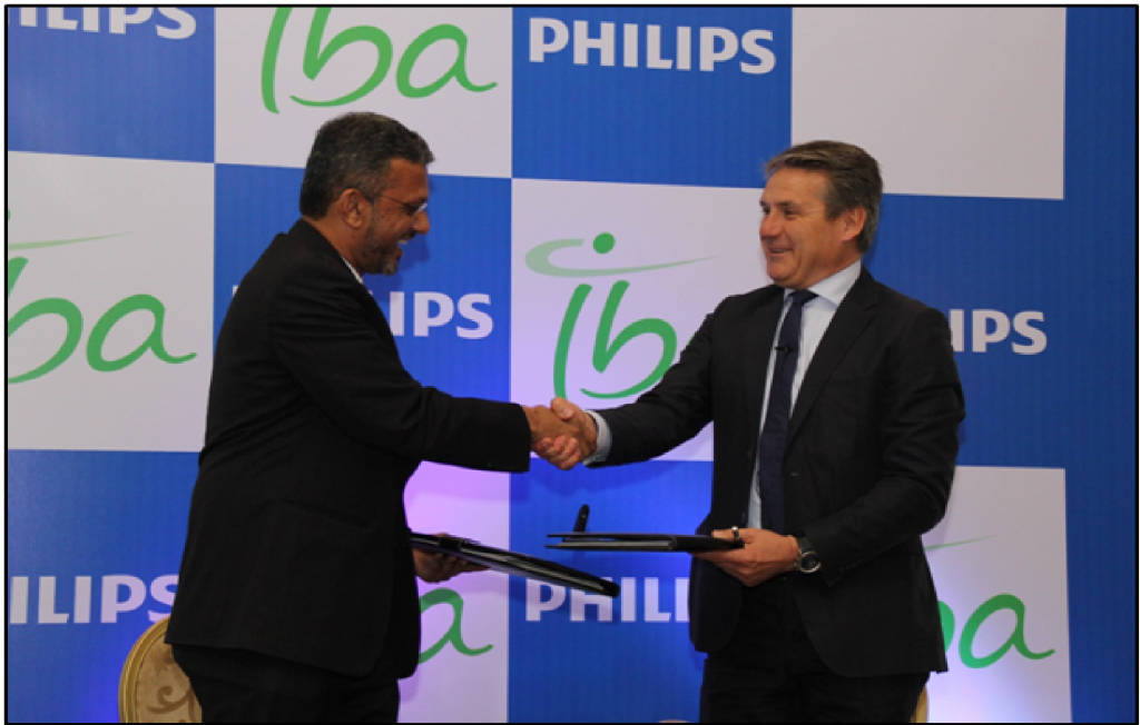 Sameer Garde, President, Philips Healthcare with Olivier Legrain, CEO, IBA