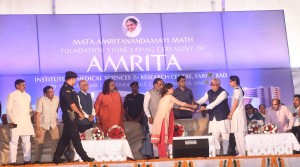 Haryana Chief Minister at Amrita Hospital Faridabad Foundation Stone Ceremony