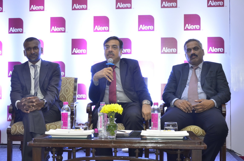 (L-R) Mr Namal Nawana, CEO & President, Alere Inc., Mr Sanjeev Johar, President AsiaPac, Alere and Mr Bhaskar Malladi, General Manager, Alere Medical Pvt. Ltd