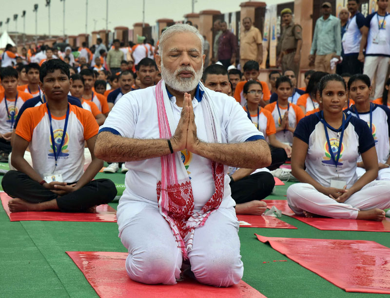 3rd International Day of Yoga: PM Modi attends mass yoga demonstration at Lucknow