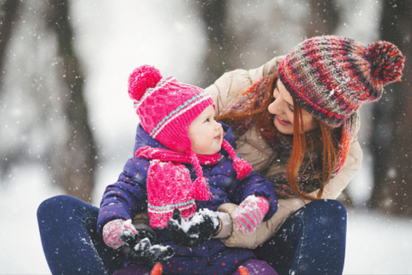 children during the winter