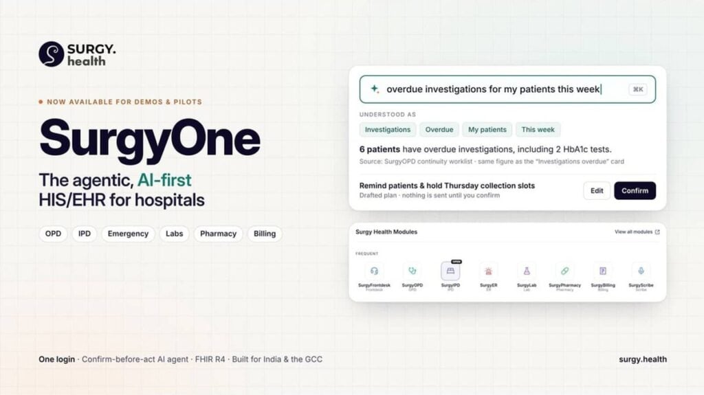 Surgy Health Launches SurgyOne, an Agentic AI-First HIS/EHR for Mid-Market Hospitals in India and the GCC